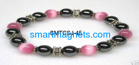 Ferrite magnetic bracelet with opal