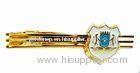 Brass Police Lacquered Gold plated Cufflinks and Tie Clips for souvenirs and apparel acces