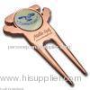 Blank logo metal golf pitch golf Divot tool, Antique bronze plated finish, for souvenir