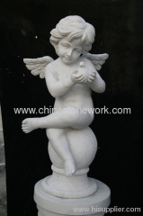 White Marble sitting Angel Statue