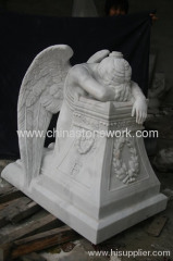 white marble weeping angel statue