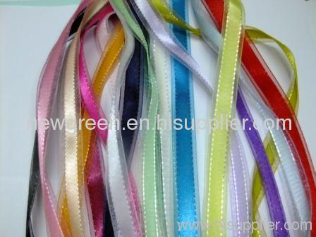 Sheer ribbon with middle satin