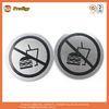 Adhesive Door Plate, Silvery Round Reusable Self - Adhesive Warning Safety Signs