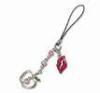 personalized red lips ornament, glass paint, nickel plated mobile Novelties / charms
