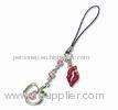 personalized red lips ornament, glass paint, nickel plated mobile Novelties / charms