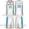 Women White / Light Blue Jersey and Shorts Sublimated Basketball Uniforms Stretchy
