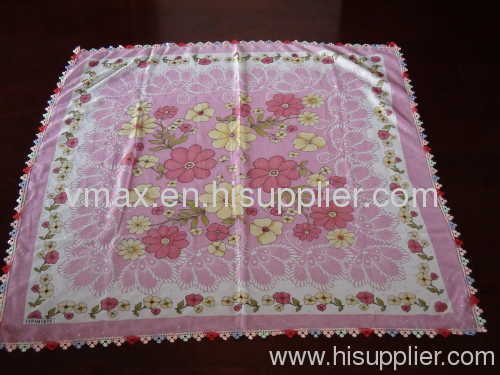 polyester voile nice pattern multi colored lace Scarf