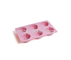 6 cups rose shaped silicone cake mould