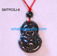 buddha hematite magnetic pendant