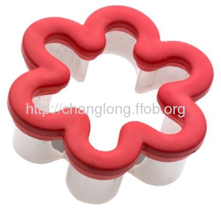 flower shaped tainless steel cookie cutter with silicone edge