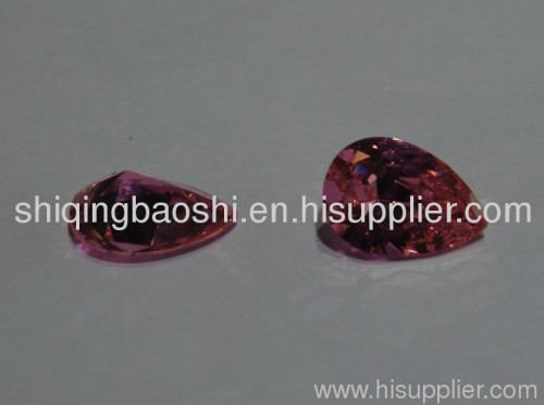 Pear shape pink cz gemstones wholesale
