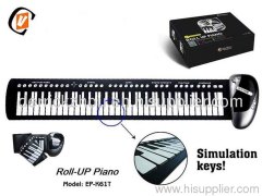 portable silicone electronic piano with 61 keys