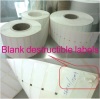 Custom blank destructible labels in rolls from China