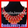 Woven Multi Layer Stripe Winding Buckle Chunky Ribbon Bib Necklace