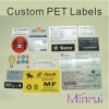 Custom PET labels,matt silver pet labels for electronics
