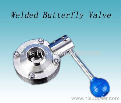 ss304 ss316l sanitary stainless steel manual butterfly valve welded end