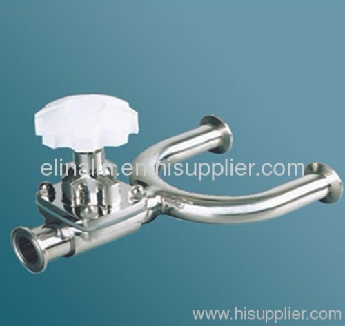 ss304 ss316l sanitary stainless steel U type three way diaphragm valve clamped end