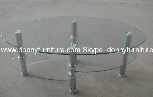 Crystal glass coffee table