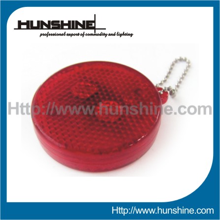 Round Red shimmering light 2LED Keychain Flashlight