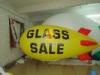 Attractive Yellow Inflatable Advertising Helium Zeppelin with Two Sides Digital Printing