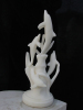 Hand Carved White Marble Dolphin Sculpture