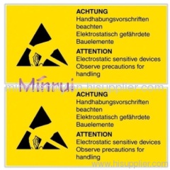 Custom ESD labels for permannent adhesive or water&oil proof esd labels