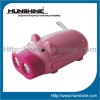 Pink Pig Shaped hand-crank 2LED FlashLight