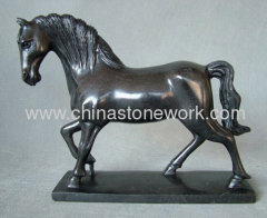 black Marble Horse Figurine