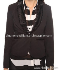 sequin collar blazer