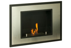 Modern Bio Ethanol Fireplace Quadra Vitrum Ventless Wall Mount Stainless Steel