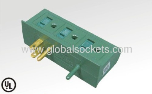 6ways American type adapter with earth contactor and children protectors
