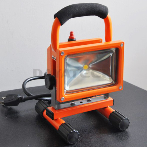 LED cord work light 85-265VAC flood lamp - portable stand base work areas - Yellow color