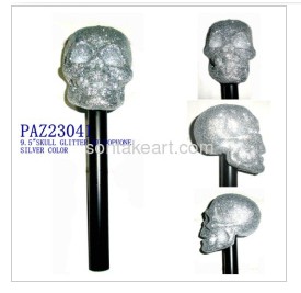 silver color halloween glitter microphone