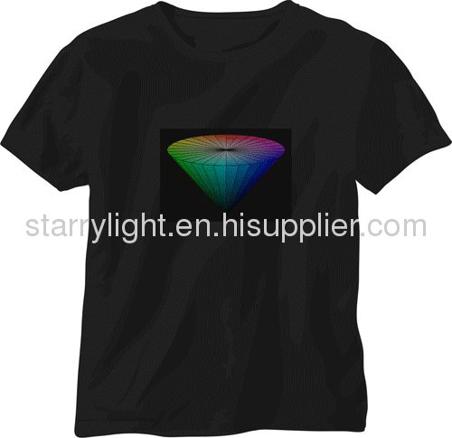 Starry-light 2012 new design Music activated custom el t-shirt