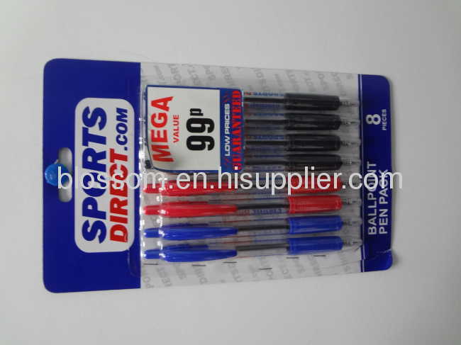 Promotional ballpoint pen pack8 pieces