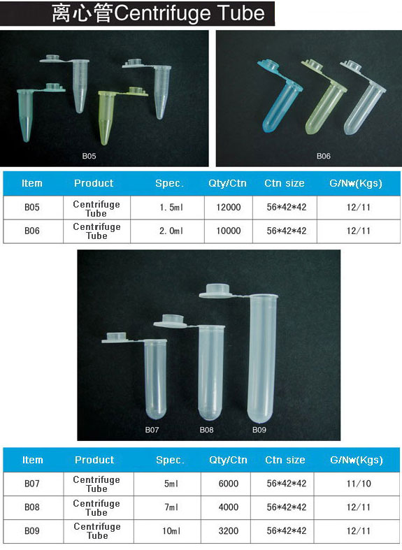 PP Material Micro Centrifuge Tubes with cap