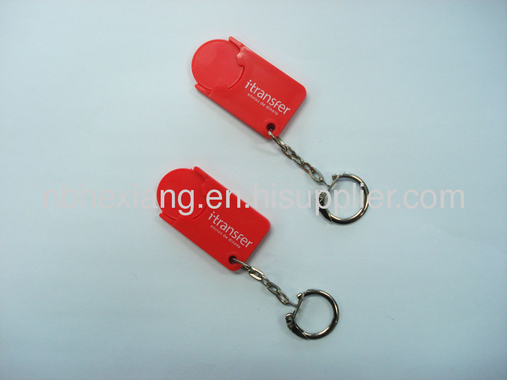 Plastic Eur coin holder keychain-03