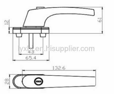 German chain lock handle for upvc casement window