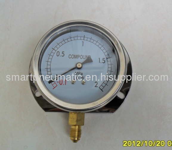 Stainless Steel Pressure Gauge 63MM,Bottom connection,can with Crimped Bezel