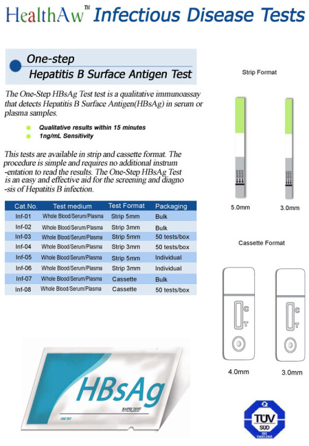 One-step HBsAg Rapid Test Kits
