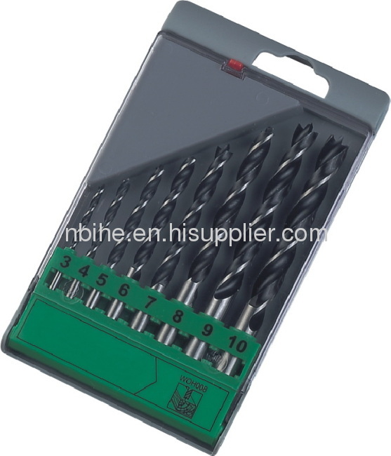 8pcs brad wood working drill set