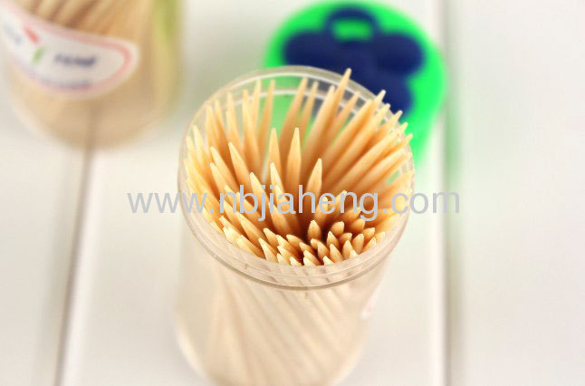 Double Sharp Bulk Bamboo Toothpick In Plastic Can