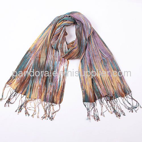 Long Oblong Fringed Purple Silk Scarves 170×50cm Silk Scarf Painting Wholesale