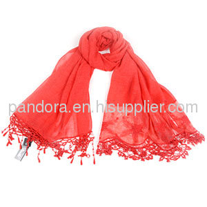 Wholesale Fashion Solid Color 100% Cotton Pashmina Shawls For Women Scarf