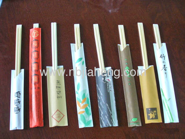 TWINS Natural bamboo chopsticks with paper wrapped 