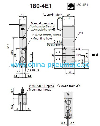 KOGANEI 180-4E solenoid valves-Single solenoid 