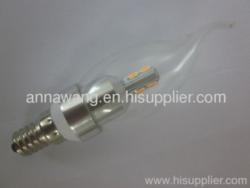 SMD5630 light led candle bulb 4w samsung chip dimmer e14 e27