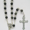 black agate rosary necklace