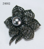 Z4002 Flower Shape Zinc Alloy Brooches