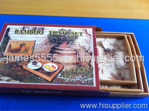 square bamboo tray